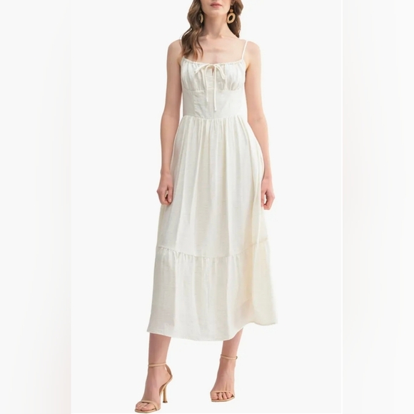 All in Favor Dresses & Skirts - All In Favor Corset Bodice Textured Midi Dress 1️⃣